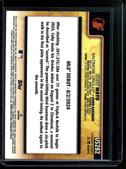 2025 Topps Flagship Coby Mayo Rookie Debut Golden Mirror SSP Orioles - Trading Card Market