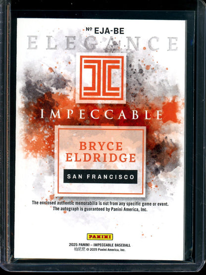 2025 Panini Impeccable Bryce Eldridge Patch Autograph Elegance /99 Giants - Trading Card Market