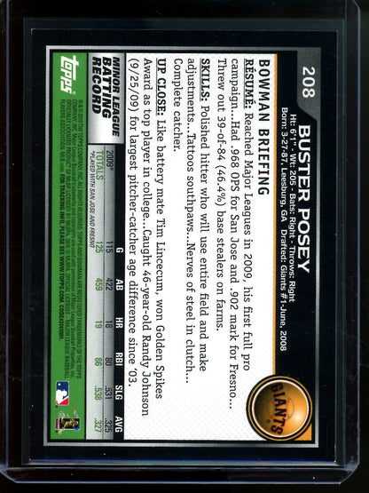 2010 Bowman Buster Posey Gold Rookie Giants - Trading Card Market