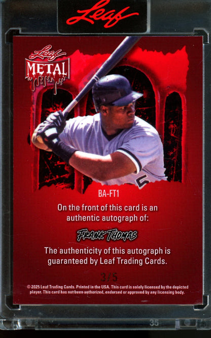 2025 Leaf Metal Frank Thomas Autograph /5 White Sox - Trading Card Market