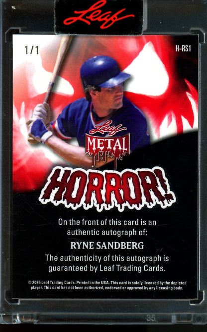 2025 Leaf Metal Ryne Sandberg Horror Autograph 1/1 Cubs - Trading Card Market