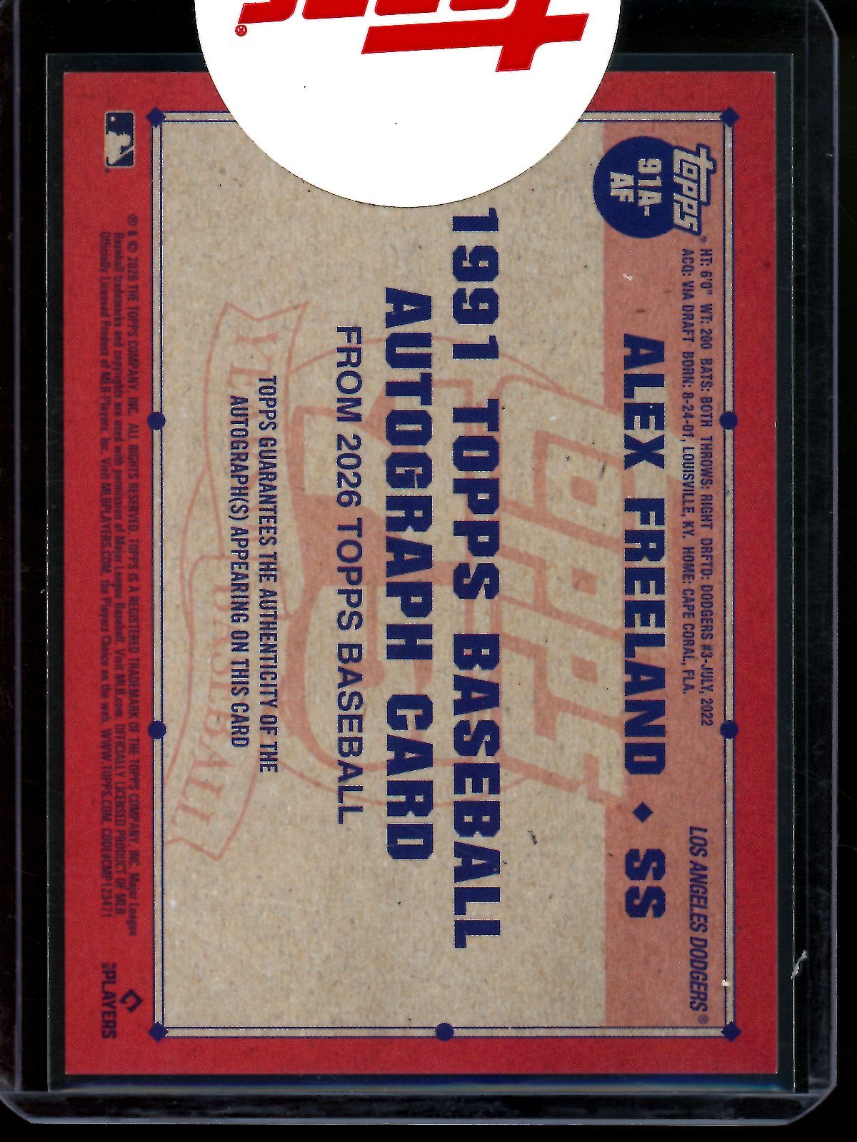 2026 Topps Flagship Alex Freeland Sealed Rookie Autograph Dodgers - Trading Card Market