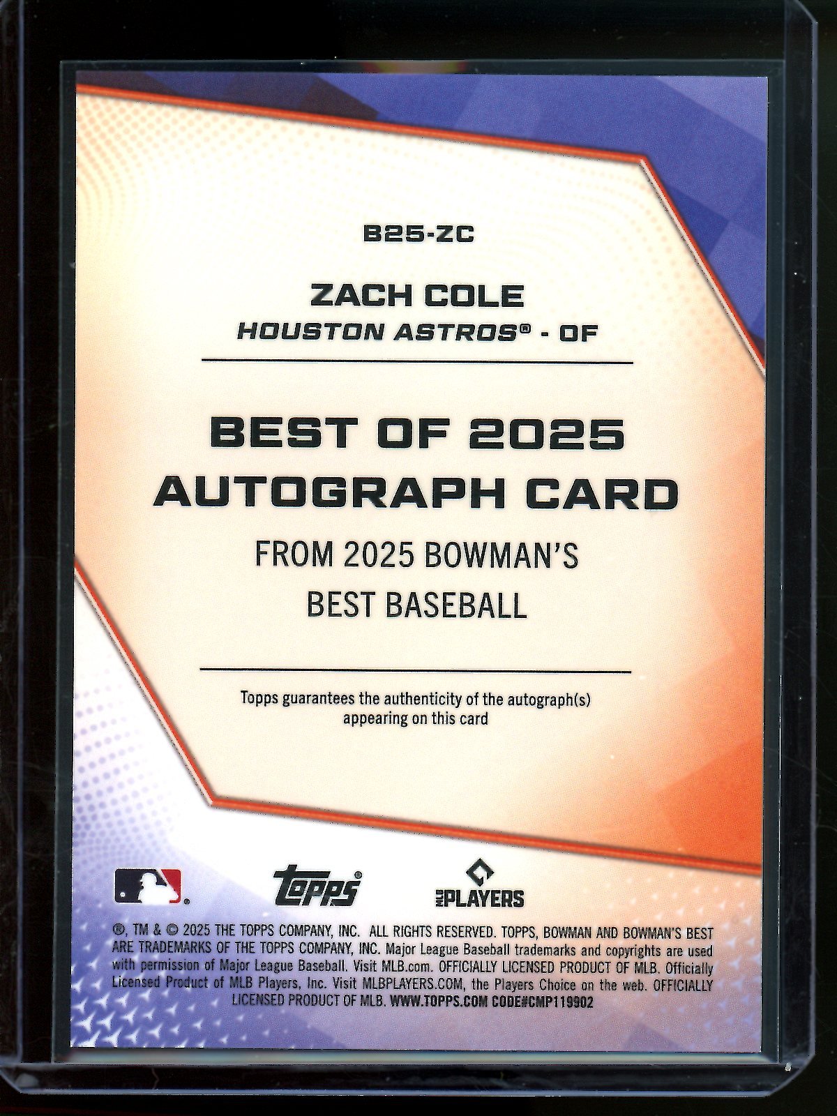 2025 Bowmans Best Zach Cole Purple Autograph Refractor /75 Astros - Trading Card Market