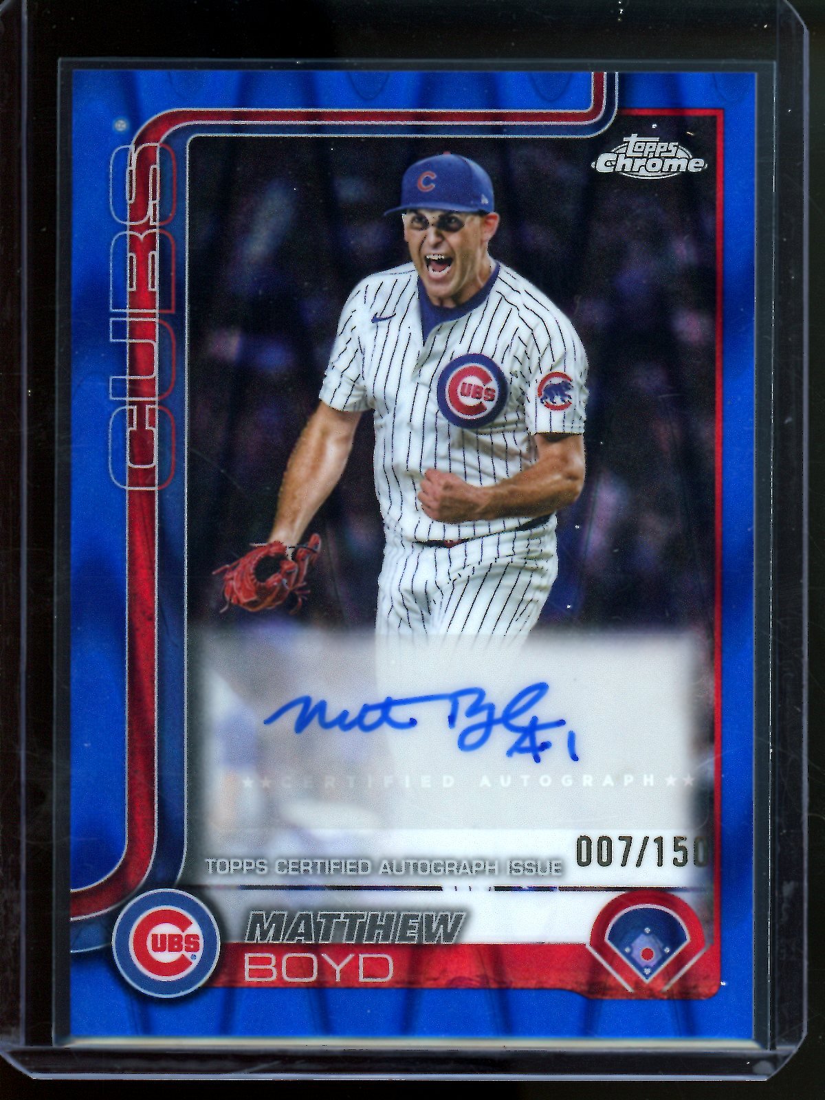 2025 Topps Chrome Matthew Boyd Blue RayWave Autograph /150 Cubs - Trading Card Market