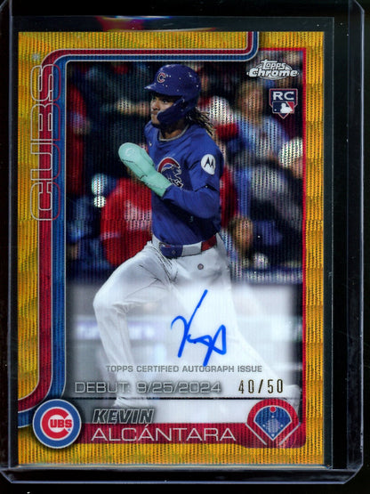 2025 Topps Chrome Kevin Alcantara Gold Rookie Autograph /50 Cubs - Trading Card Market