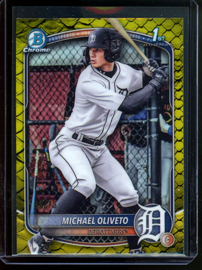 2025 Bowman Chrome Michael Oliveto 1st Snakeskin /75 Tigers - Trading Card Market