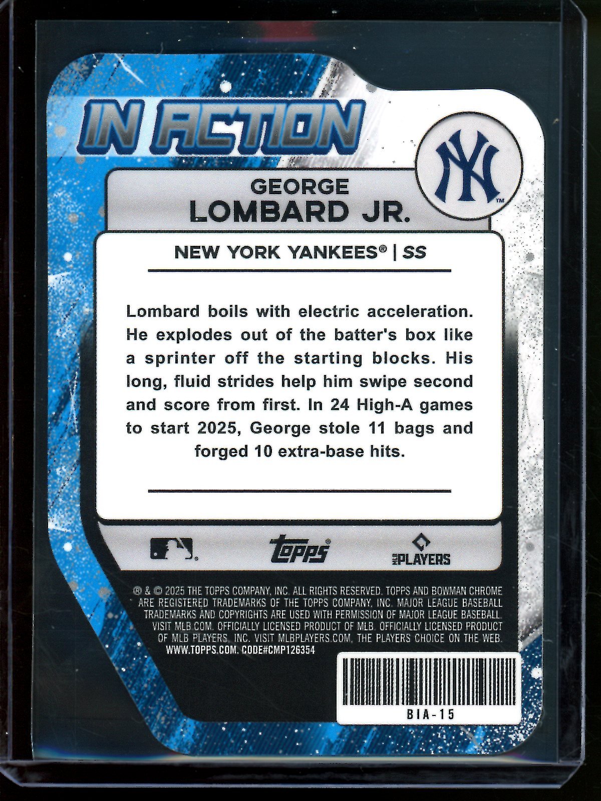 2025 Topps Bowman Chrome George Lombard Jr. In Action Mojo /150 Yankees - Trading Card Market