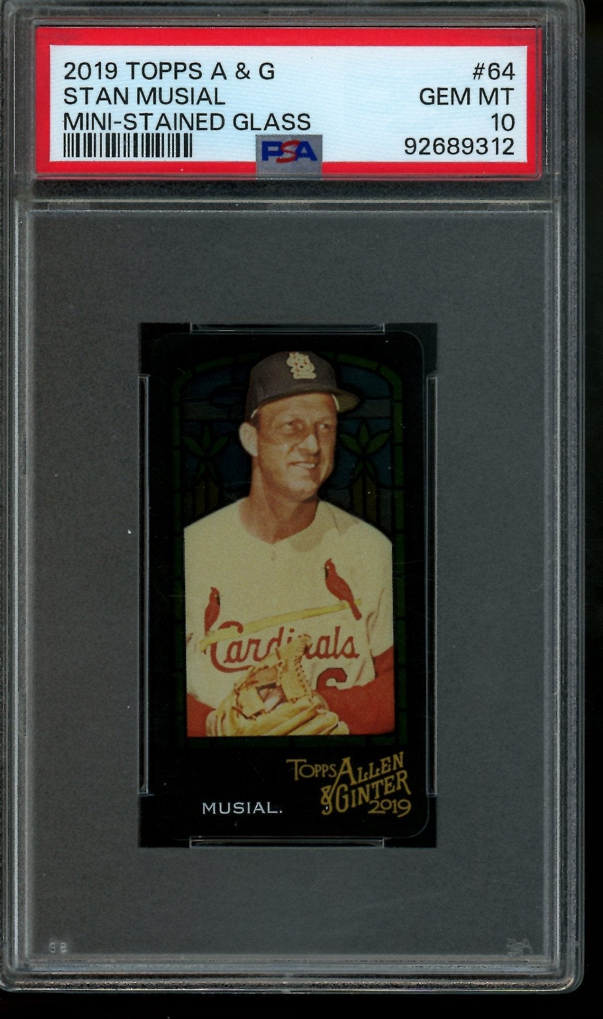 2019 Topps Allen and Ginter Stan Musial Mini Stained Glass SSP PSA 10 Cardinals - Trading Card Market