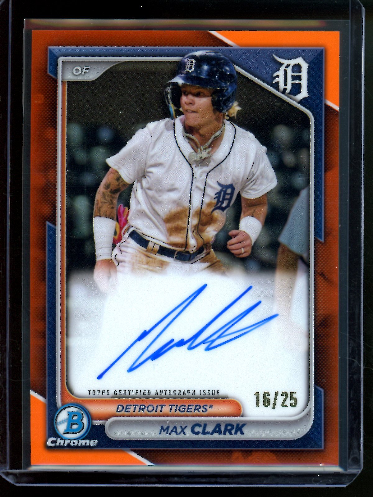 2024 Bowman Chrome Max Clark True Orange Autograph /25 Tigers - Trading Card Market