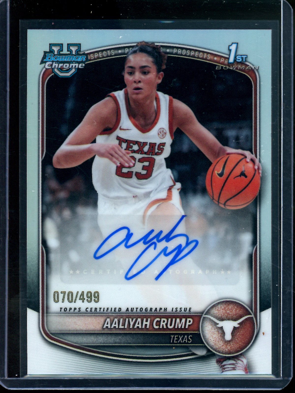 2025 Bowman Chrome Aaliyah Crump Refractor Autograph /499 Texas - Trading Card Market