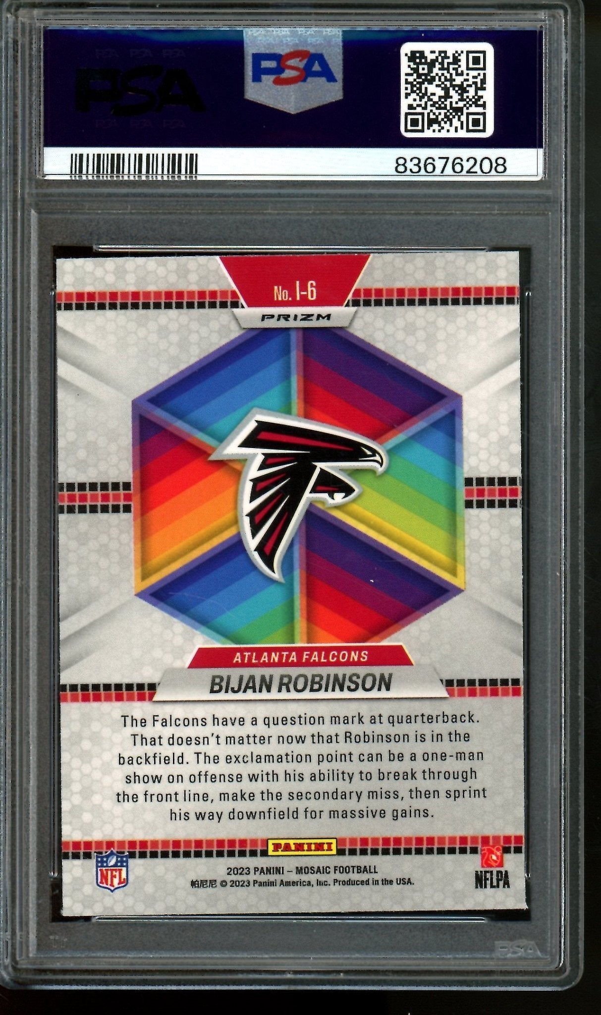 2023 Panini Mosaic Bijan Robinson Introductions No Huddle Silver Rookie PSA 10 Falcons - Trading Card Market