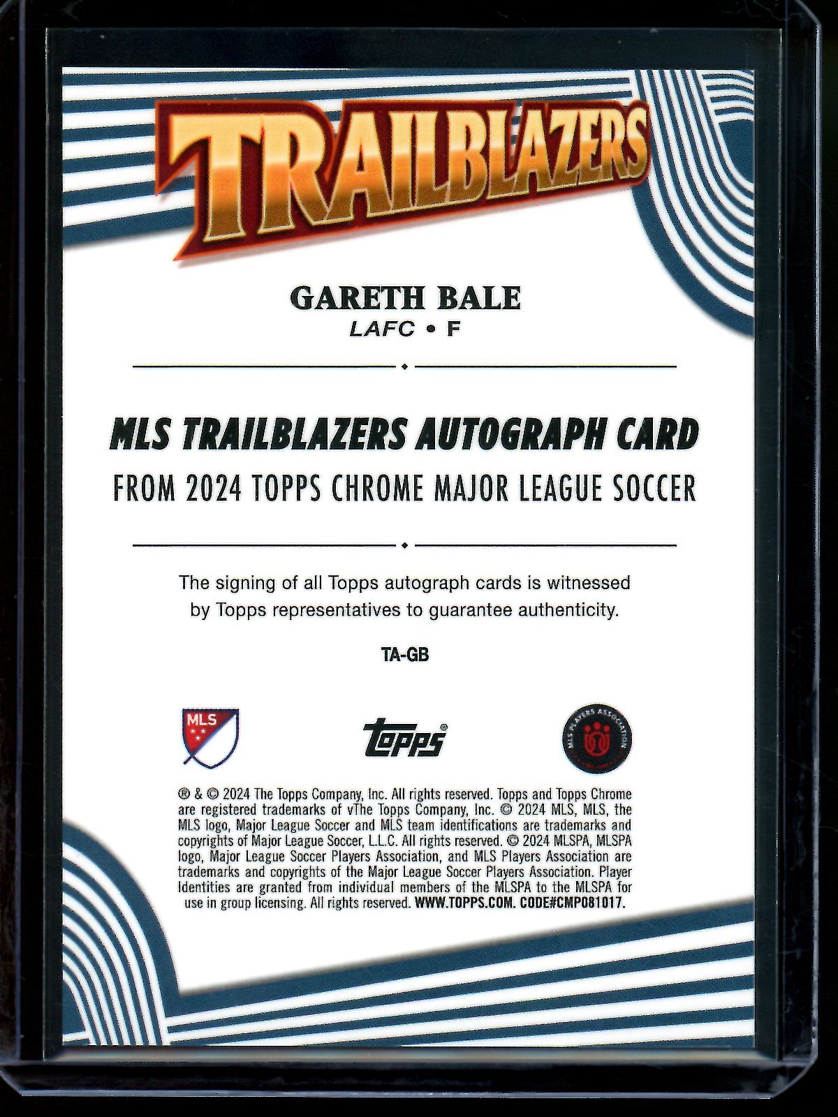 2024 Topps Chrome Gareth Bale Trailblazers Autograph Gold /50 LA - Trading Card Market