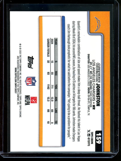 2025 Topps Chrome Quentin Johnston Black Refractor /10 Chargers - Trading Card Market