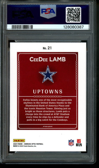 2024 Panini Optic CeeDee Lamb Uptowns Case Hit PSA 10 Cowboys - Trading Card Market