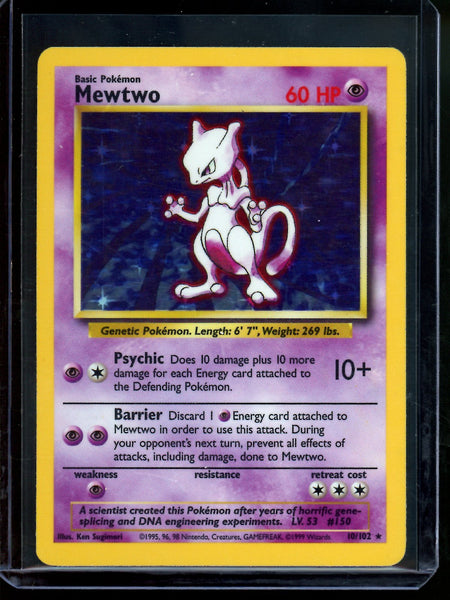 mewtwo pokemon card 1995 value 1999 Pokemon Base Set Mewtwo Holo 10/102 – Trading Card Market