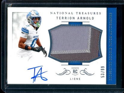 2024 Panini National Treasures Terrion Arnold Crossover Rookie Patch Autographs /99 Lions - Trading Card Market