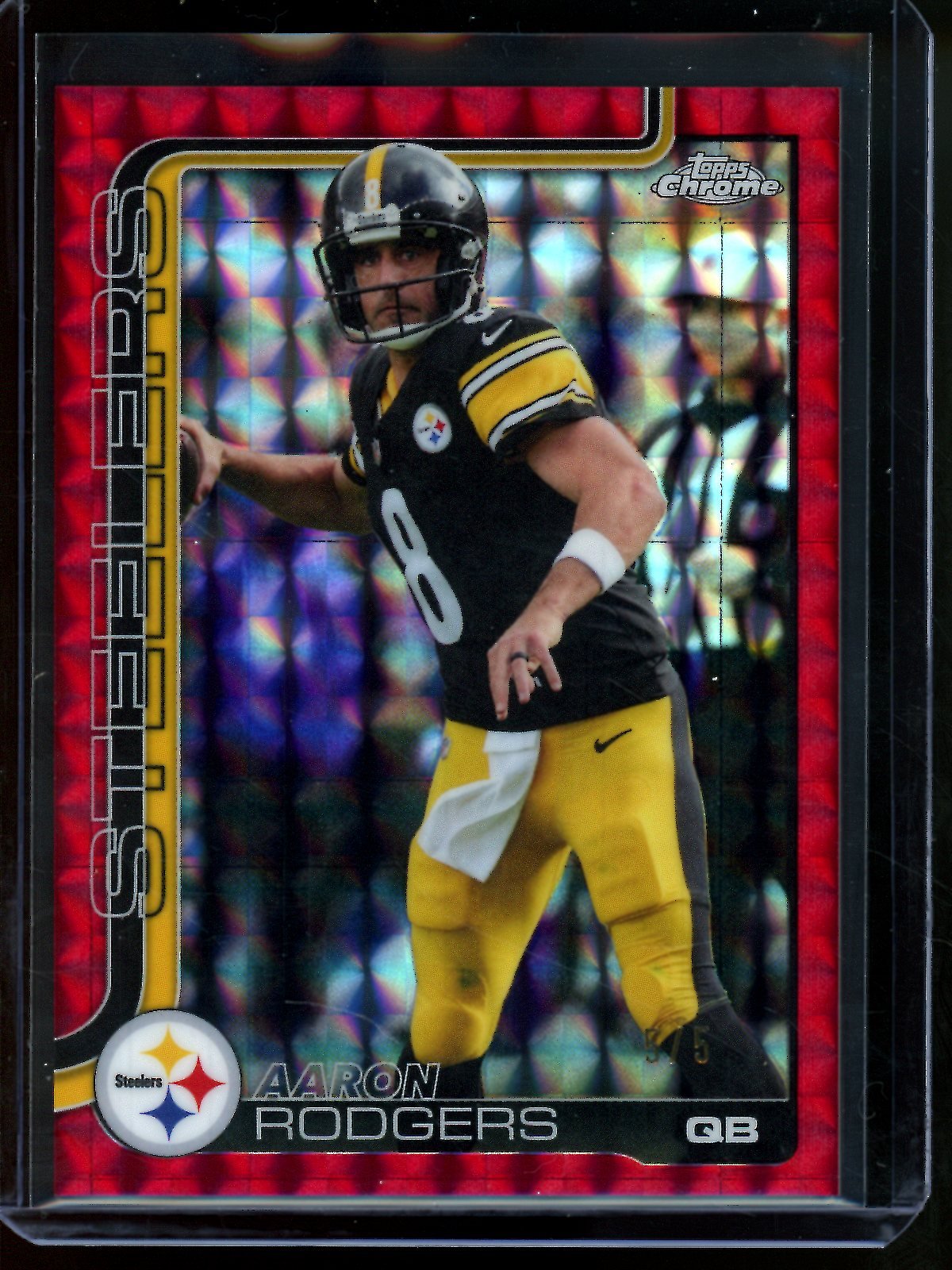 2025 Topps Chrome Aaron Rodgers Red Geometric Refractor /5 Steelers - Trading Card Market
