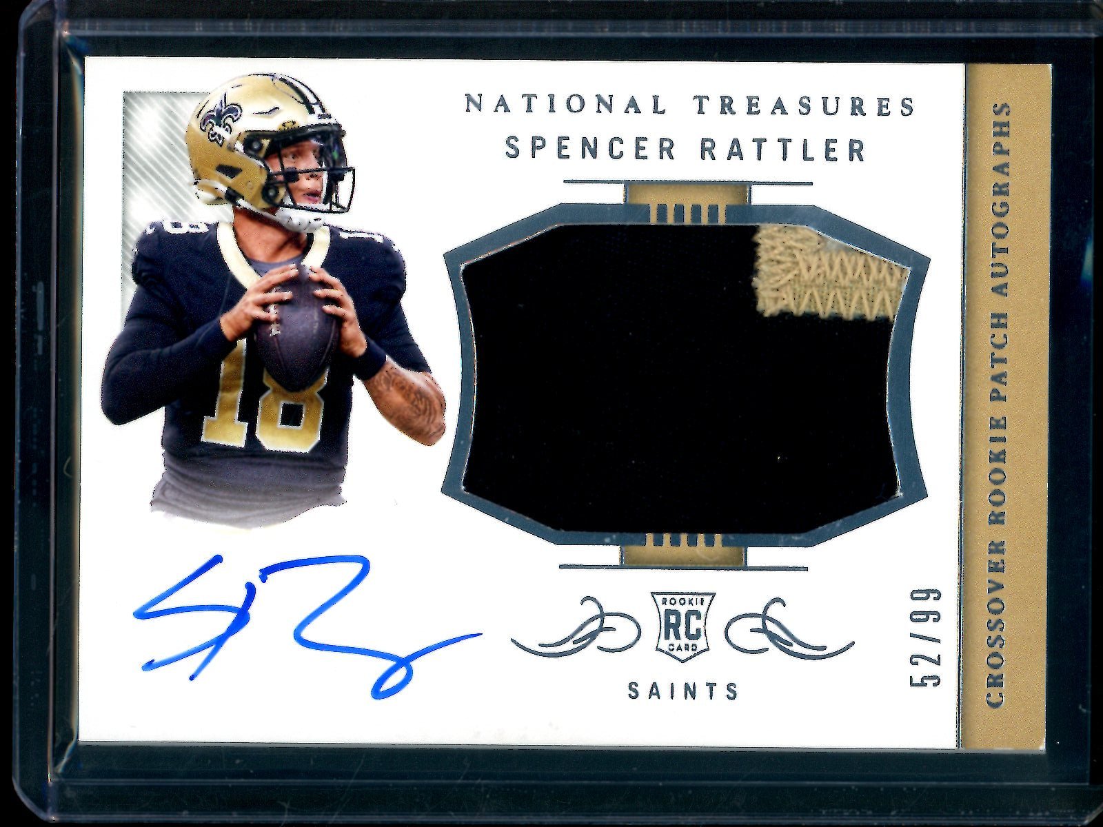 2024 Panini National Treasures Spencer Rattler Crossover Rookie Patch Autographs /99 Saints - Trading Card Market