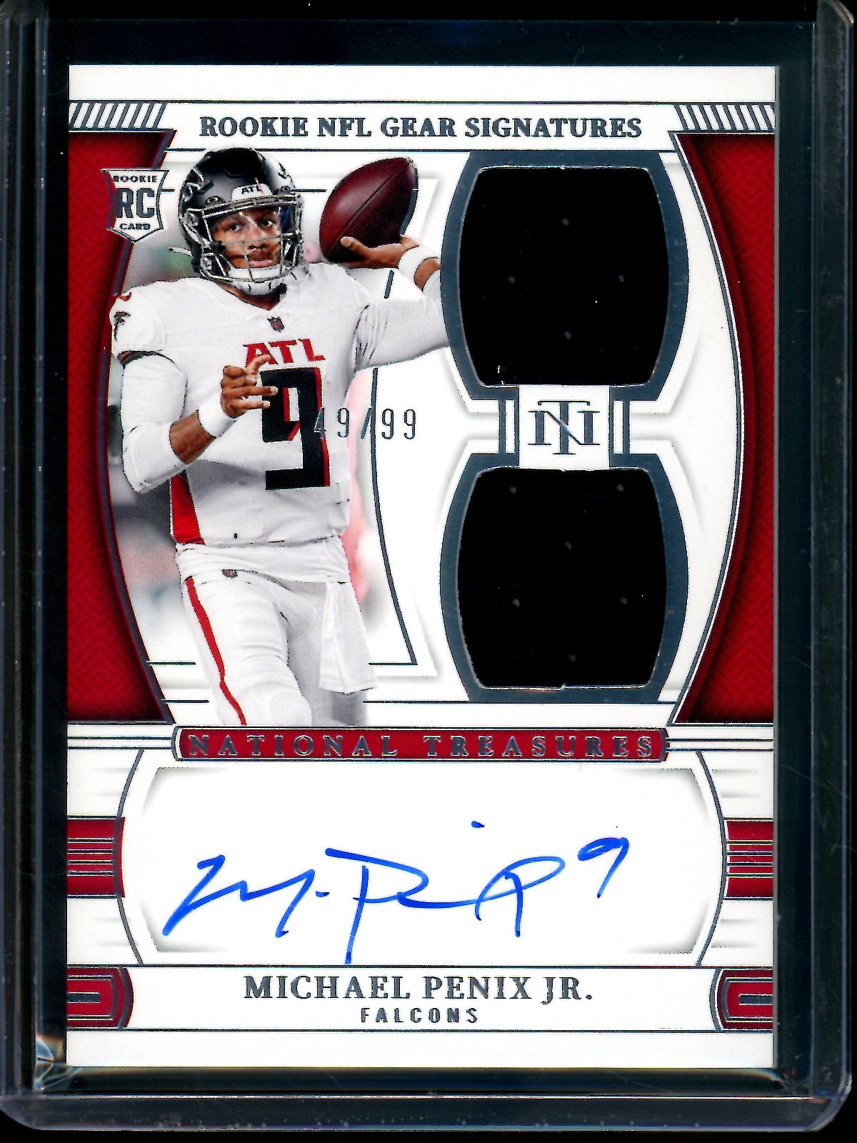 2024 Panini National Treasures Michael Penix Jr Rookie NFL Gear Signatures /99 Falcons - Trading Card Market