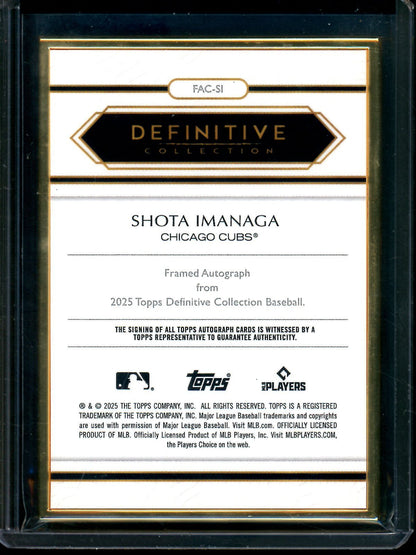 2025 Topps Definitive Shota Imanaga Golden Frame Autograph /25 Cubs - Trading Card Market