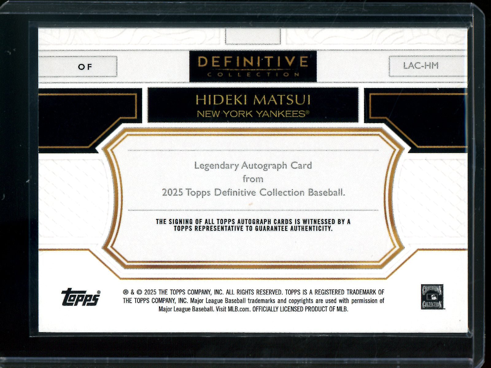 2025 Topps Definitive Hideki Matsui Legendary Autograph 1/1 Yankees - Trading Card Market