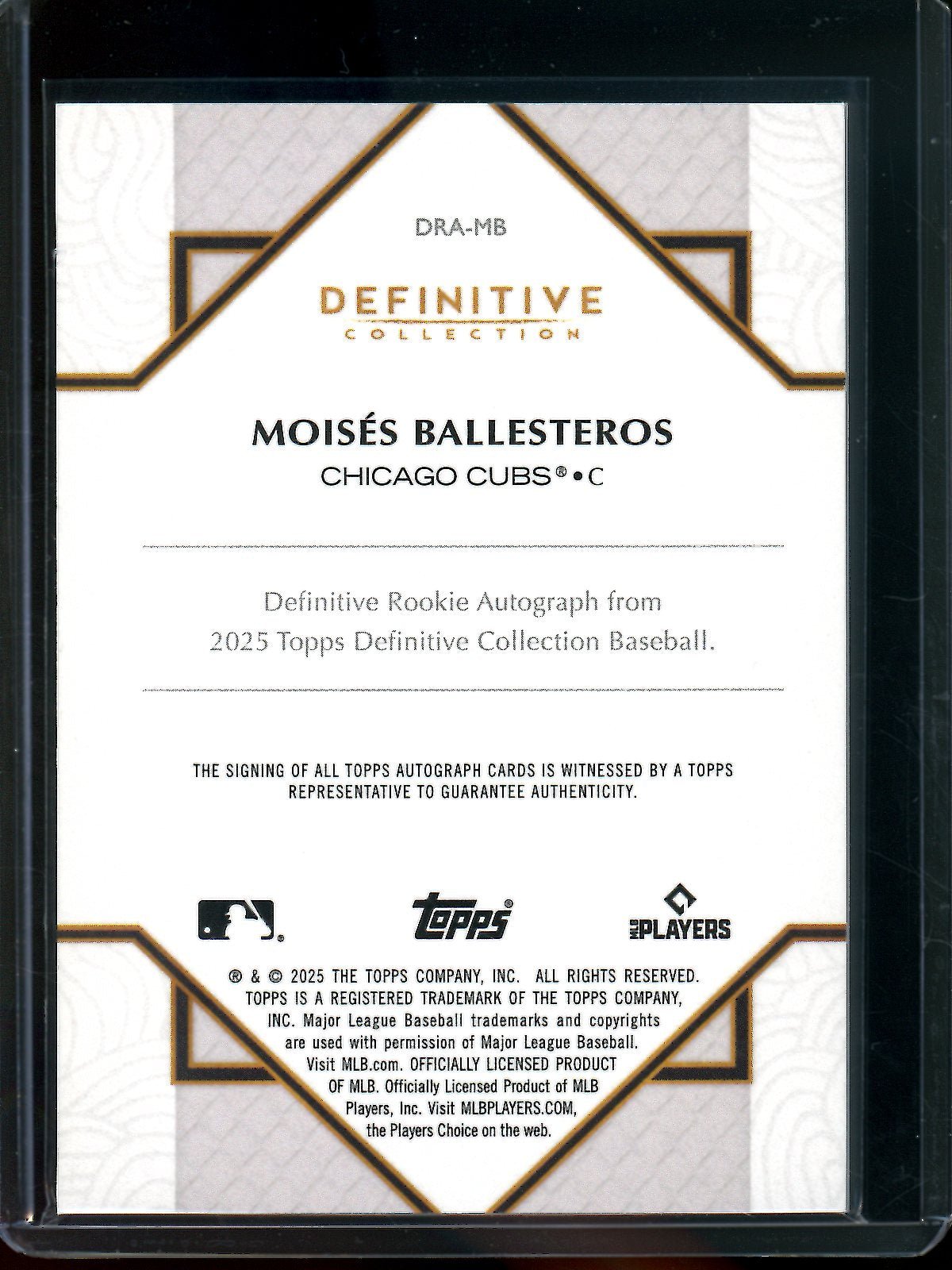 2025 Topps Definitive Moises Ballesteros Rookie Autograph /10 Cubs - Trading Card Market