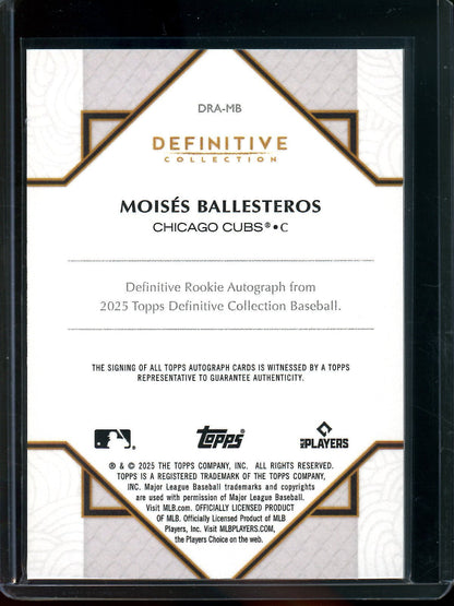 2025 Topps Definitive Moises Ballesteros Rookie Autograph /10 Cubs - Trading Card Market
