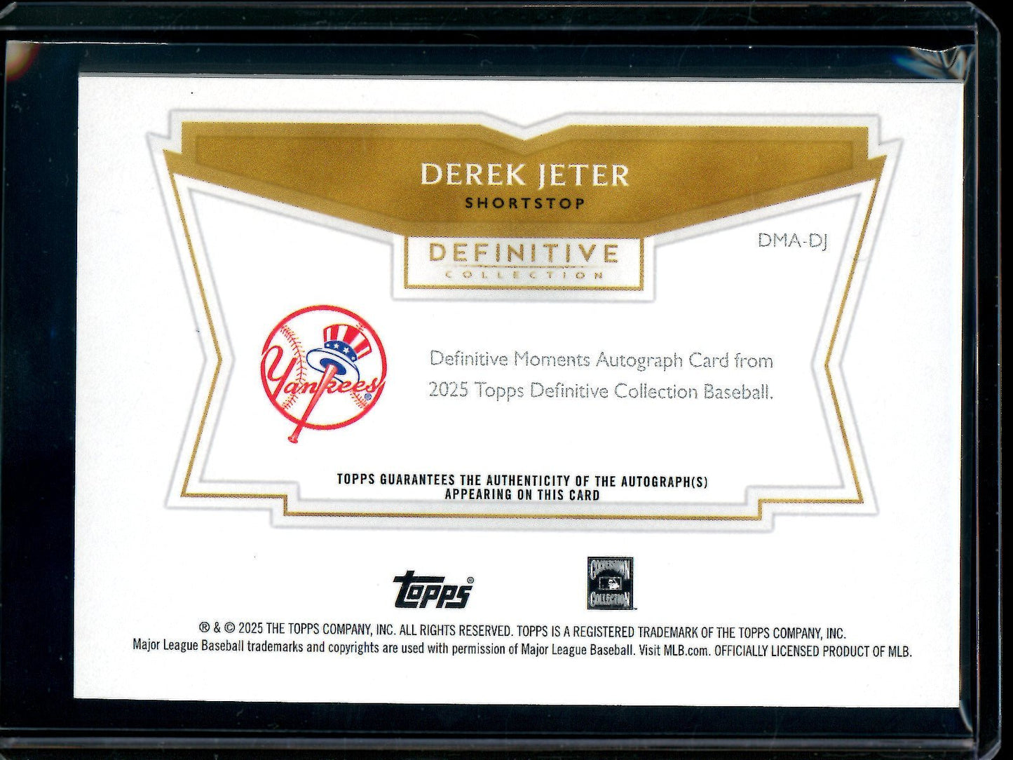 2025 Topps Definitive Derek Jeter Moments Autograph Inscription /10 Yankees - Trading Card Market