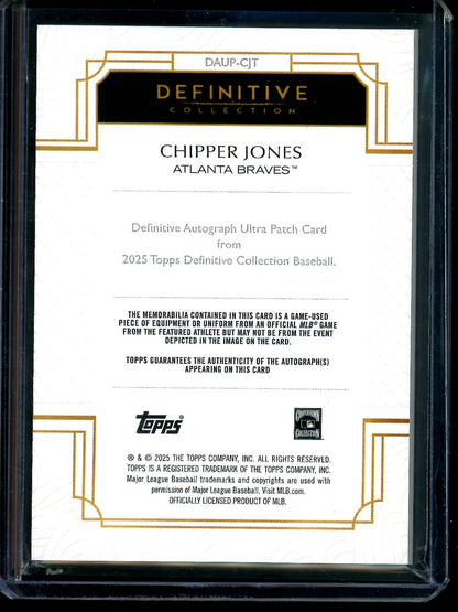 2025 Topps Definitive Chipper Jones Autograph Ultra Patch /16 Braves - Trading Card Market