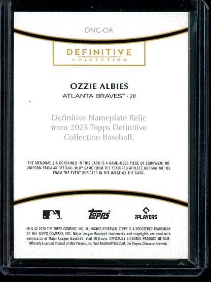 2025 Topps Definitive Ozzie Albies Nameplate Relic 1/1 Braves - Trading Card Market