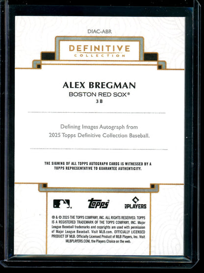 2025 Topps Definitive Alex Bregman Defining Images Autograph /10 Red Sox - Trading Card Market