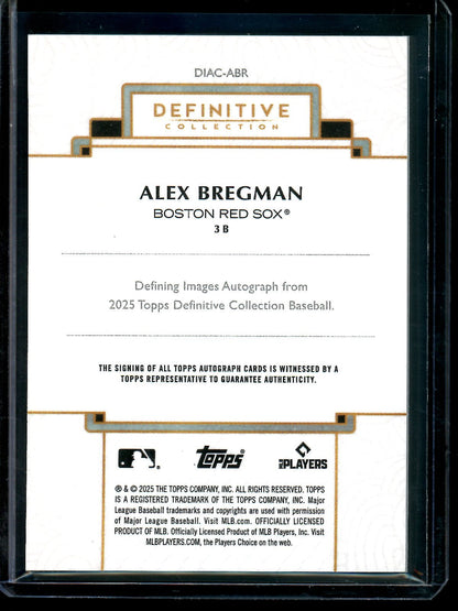 2025 Topps Definitive Alex Bregman Defining Images Autograph 1/1 Red Sox - Trading Card Market