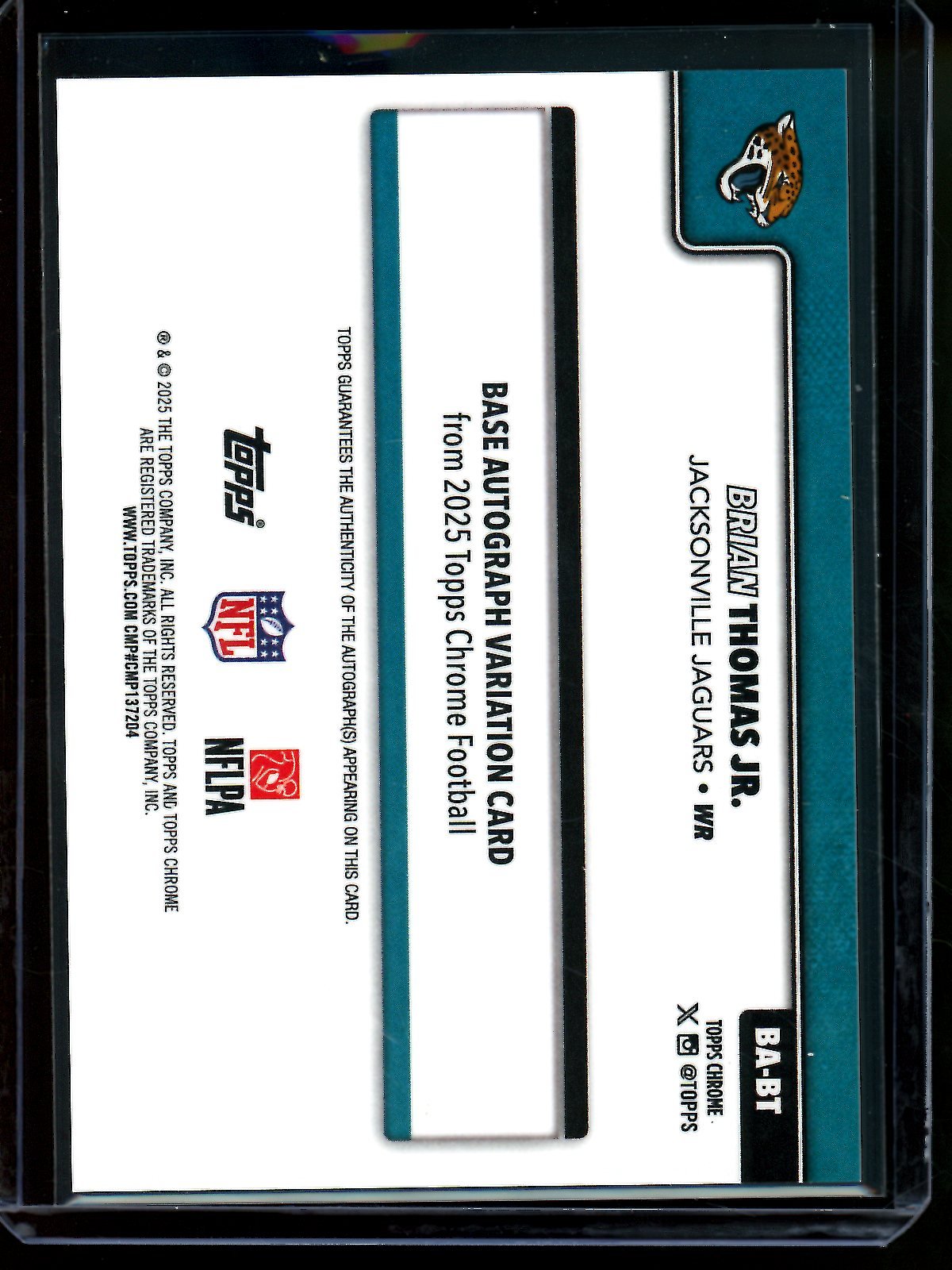 2025 Topps Chrome Brian Thomas Jr Green Refractor Autograph /99 Jaguars - Trading Card Market