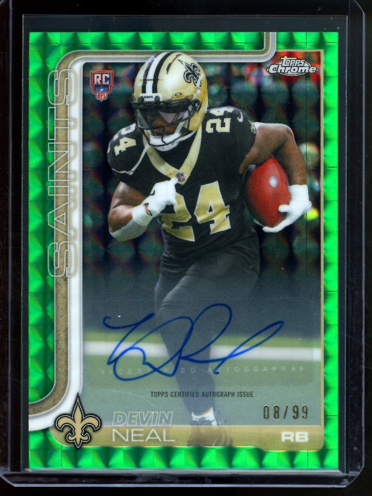 2025 Topps Chrome Devin Neal Green Geometric Autograph /99 Saints - Trading Card Market