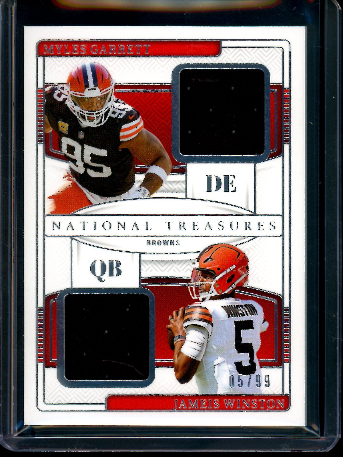 2024 Panini National Treasures Myles Garrett / Jameis Winston NFL Gear Combo Materials /99 Browns - Trading Card Market