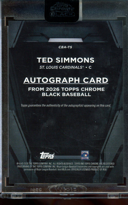 2026 Topps Black Ted Simmons Autograph Encased Cardinals - Trading Card Market