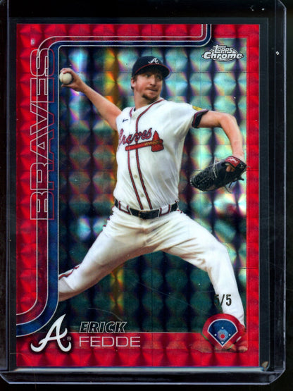 2025 Topps Chrome Eric Fedde Red Geometric /5 Braves - Trading Card Market