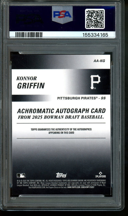 2025 Bowman Draft Konnor Griffin Achromatic Autograph Gold /50 PSA 9 Pirates - Trading Card Market