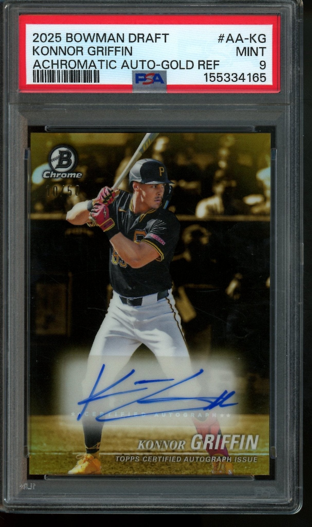 2025 Bowman Draft Konnor Griffin Achromatic Autograph Gold /50 PSA 9 Pirates - Trading Card Market