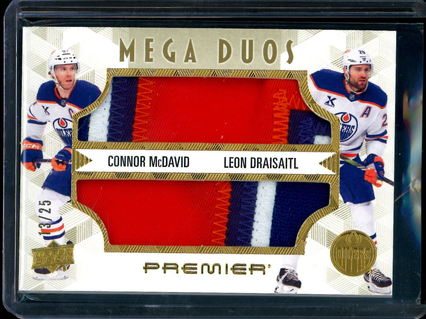 2025 Upper Deck Premier Connor McDavid / Leon Draisaitl Mega Duos Dual Relic Patch /25 Oilers - Trading Card Market