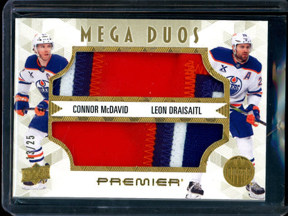 2025 Upper Deck Premier Connor McDavid / Leon Draisaitl Mega Duos Dual Relic Patch /25 Oilers - Trading Card Market