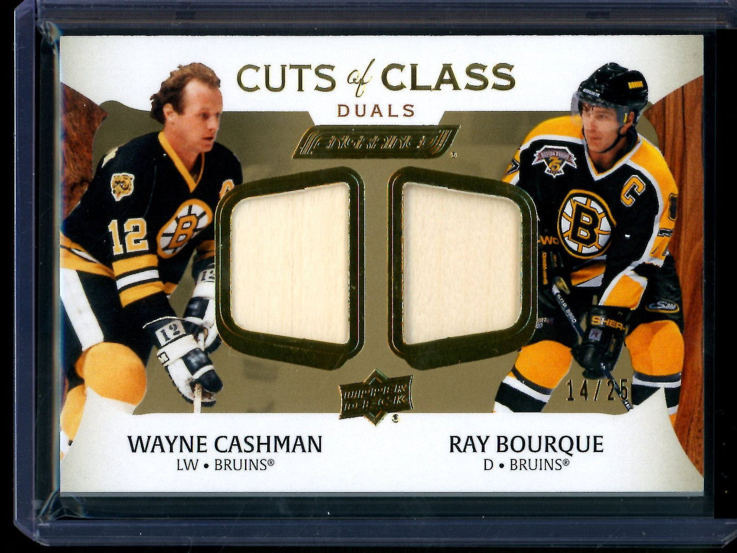 2025 Upper Deck Upper Deck Wayne Cashman / Ray Bourque Cuts of Class Duals Relic /25 Bruins - Trading Card Market