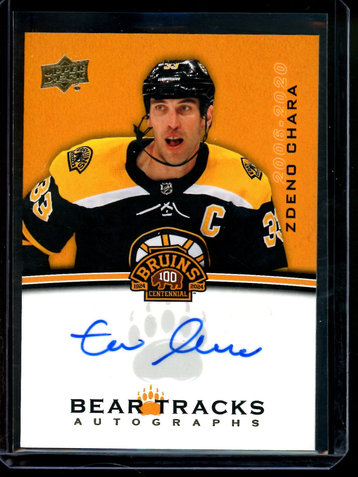 2024 Upper Deck Bruins Centennial Zdeno Chara Bear Tracks Autographs SP Bruins - Trading Card Market