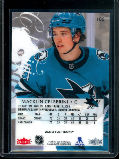 2026 Upper Deck Flair Macklin Celebrini Sharks - Trading Card Market
