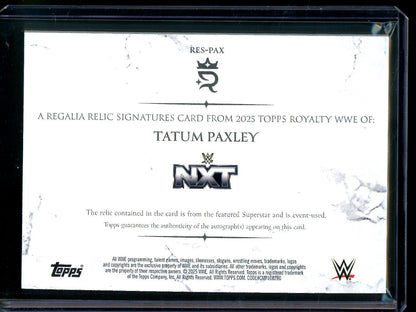 2025 Topps Royalty Tatum Paxley Regalia Relic Signatures Patch Autograph /99 - Trading Card Market