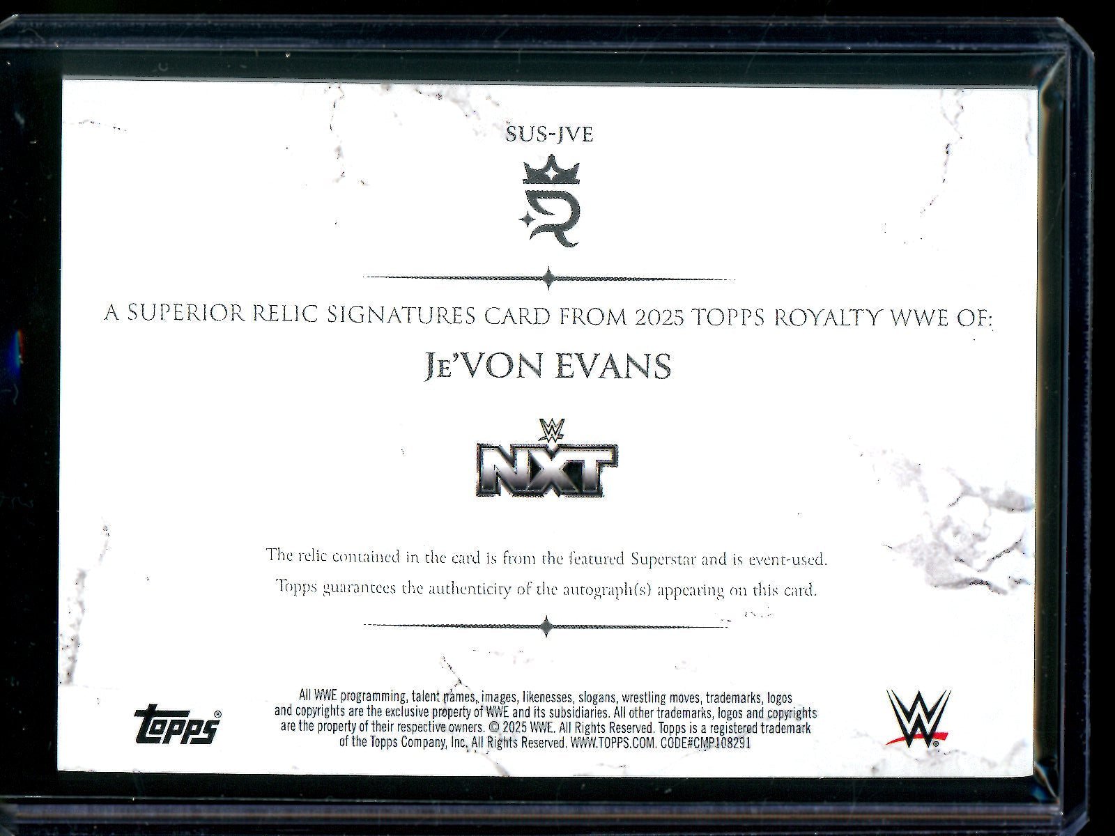 2025 Topps Royalty Je'Von Evans Superior Relic Signatures /99 - Trading Card Market