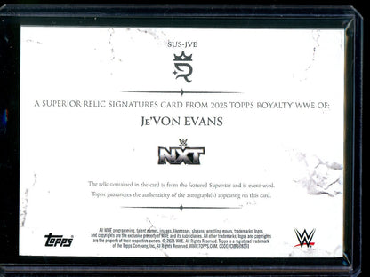 2025 Topps Royalty Je'Von Evans Superior Relic Signatures /99 - Trading Card Market