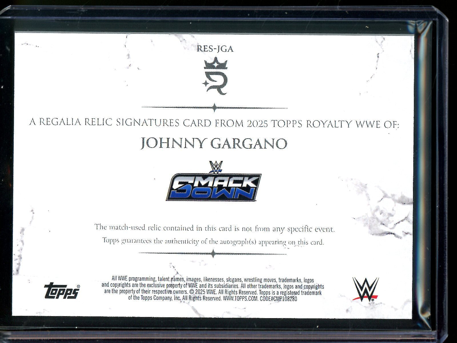 2025 Topps Royalty Johnny Gargano Regalia Relic Signatures /25 - Trading Card Market