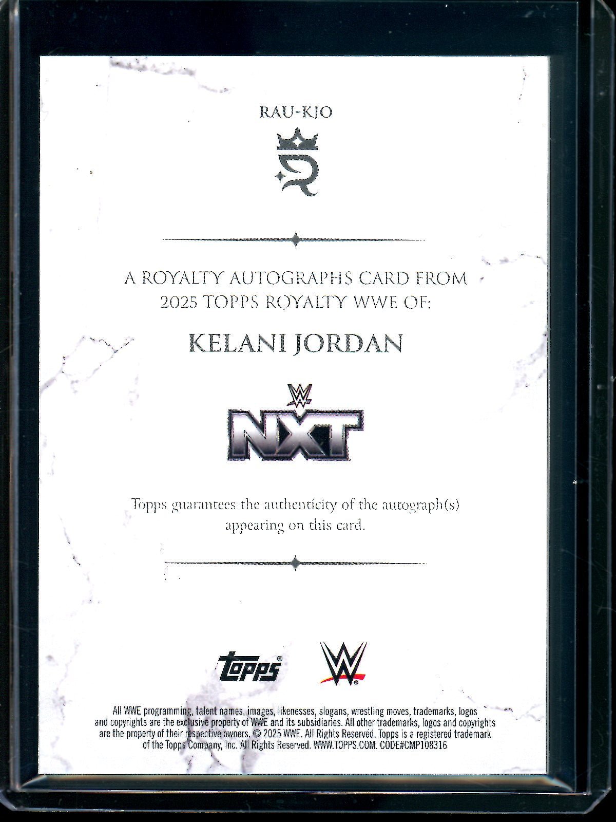 2025 Topps Royalty Kelani Jordan Autograph Card RAU - KJO /99 - Trading Card Market
