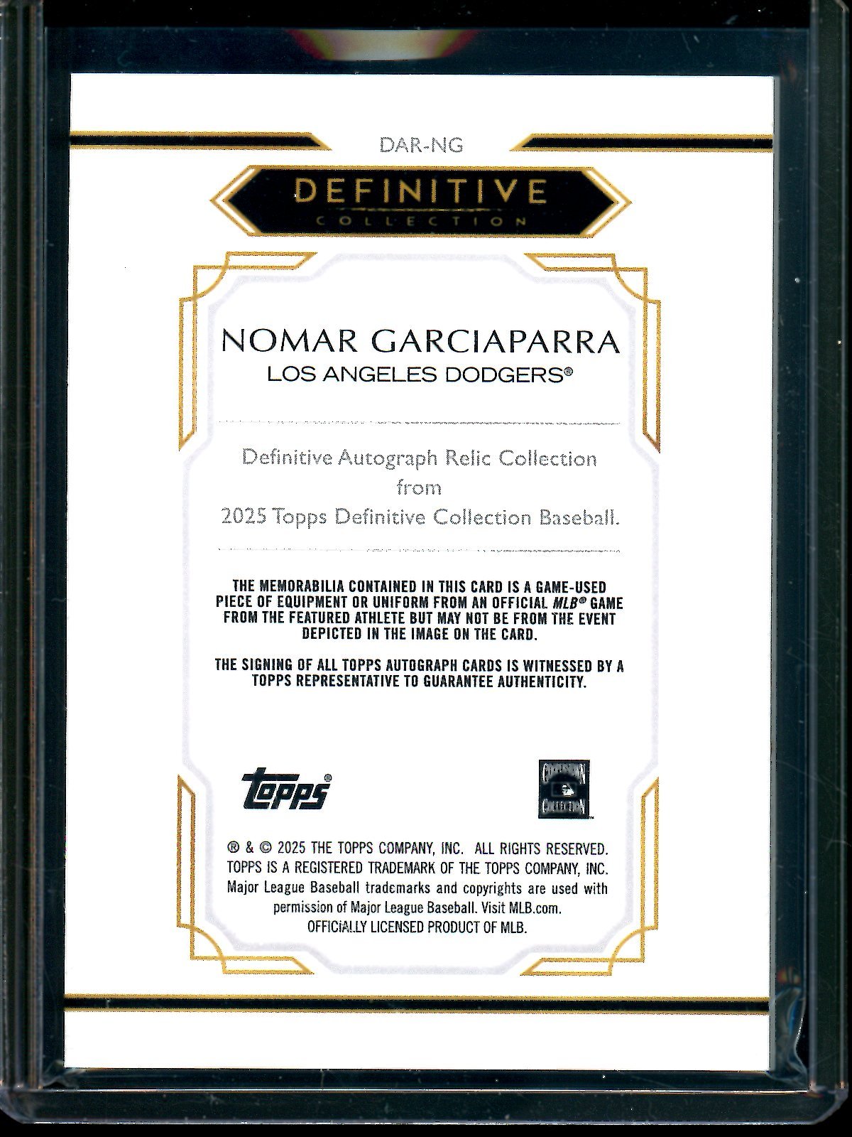 2025 Topps Definitive Nomar Garciaparra Autograph Relic /50 Dodgers - Trading Card Market